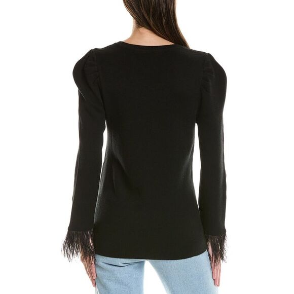 Crosby By Mollie Burch Womens  Teddie Wool-Blend Sweater, Black - Picture 2 of 3